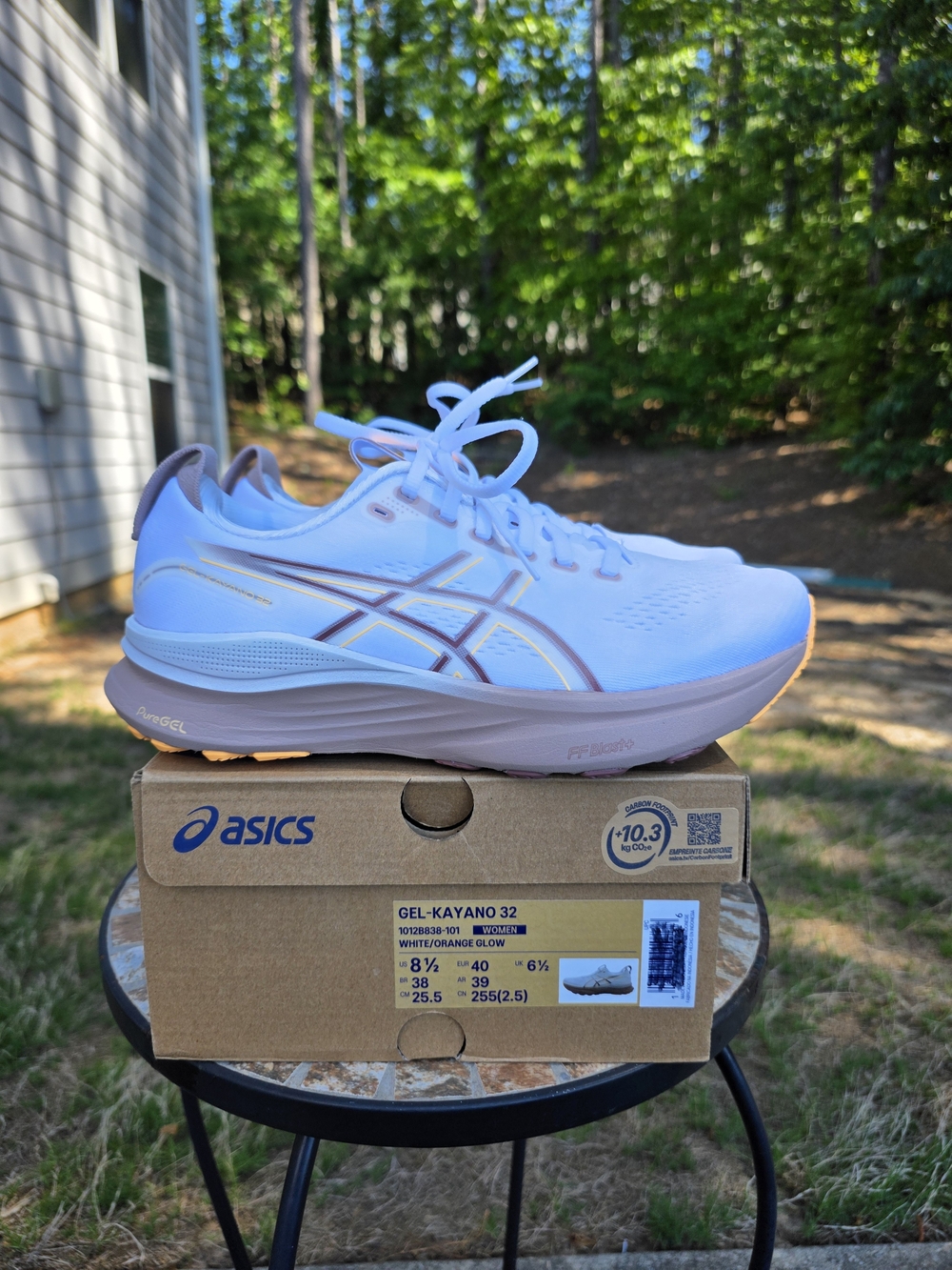 Asics Gel-Kayano 32 1012B838 White/Orange Running Shoes Women Size 8.5 Worn 1x